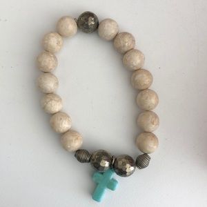 Beaded cross bracelet